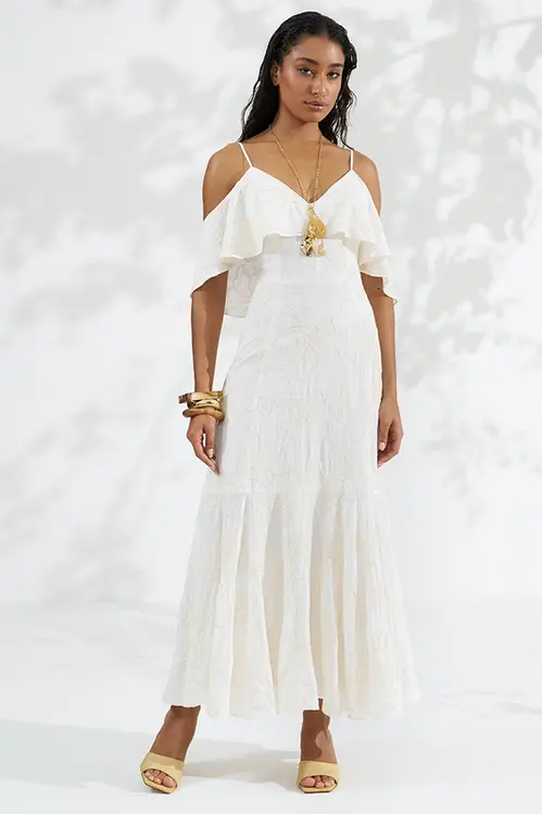 Vestido Super Midi com Bordados Feminino VP5961