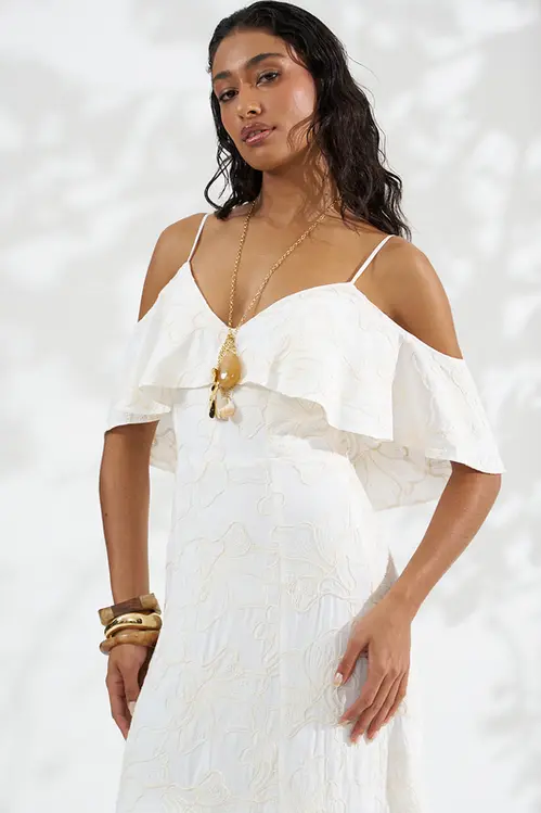 Vestido Super Midi com Bordados Feminino VP5961