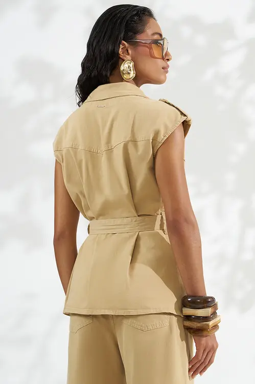 Colete Sarja Alfaiataria Feminina CO5895