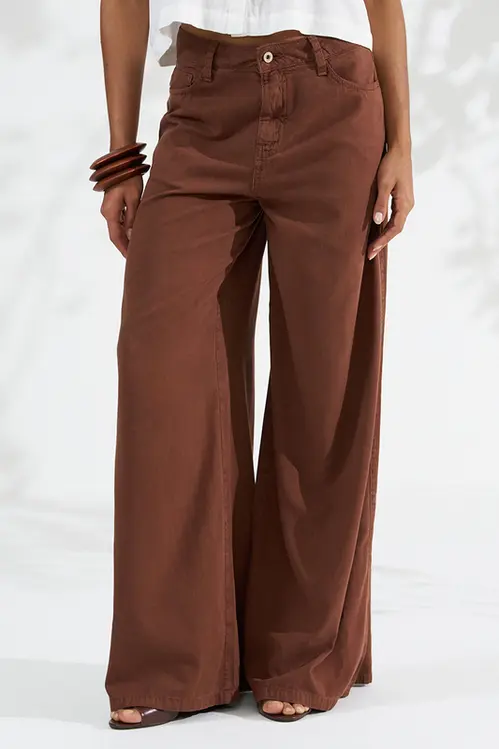 Calça Sarja Touch Super Wide Leg Palazzo Feminina CSM5801