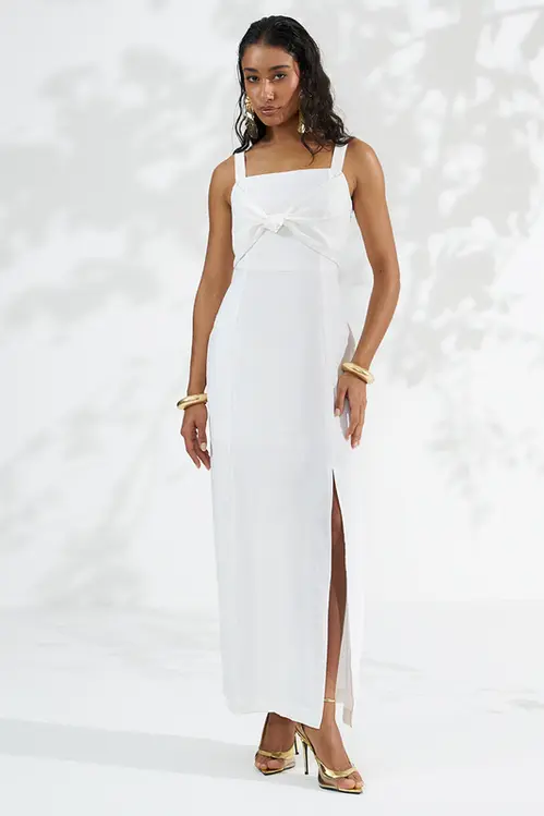 Vestido Midi em Viscose Feminino VP5851 Off White