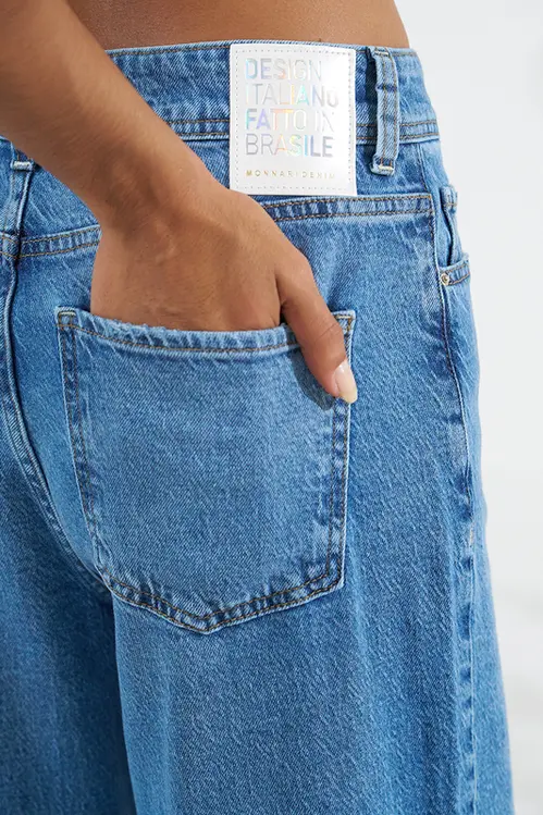 Calça Jeans Wide Leg Bruna Feminina CLM5797