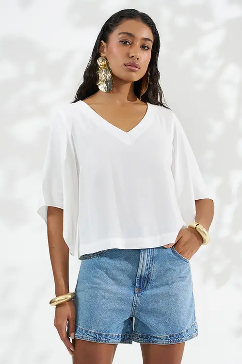 Blusa em Viscose Feminina BP5847 Off White