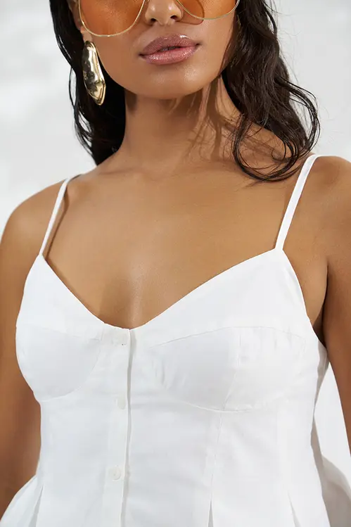 Blusa de Alça em Tricoline Feminina RP5809