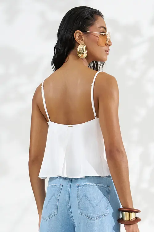 Blusa de Alça em Tricoline Feminina RP5809