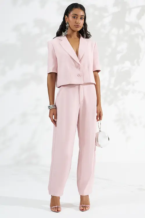 Blazer Cropped em Viscose Alfaiateria Feminino ZP5733