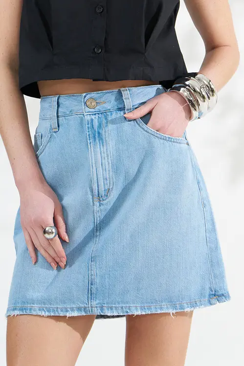 Saia Jeans Curta Feminina SJ5775
