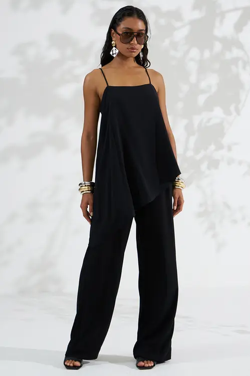 Calça em Viscose Pantalona Feminino CPP5869 Preto