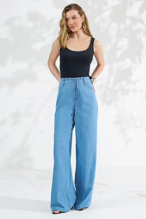 Calça Jeans Pantalona Feminina CJM5805